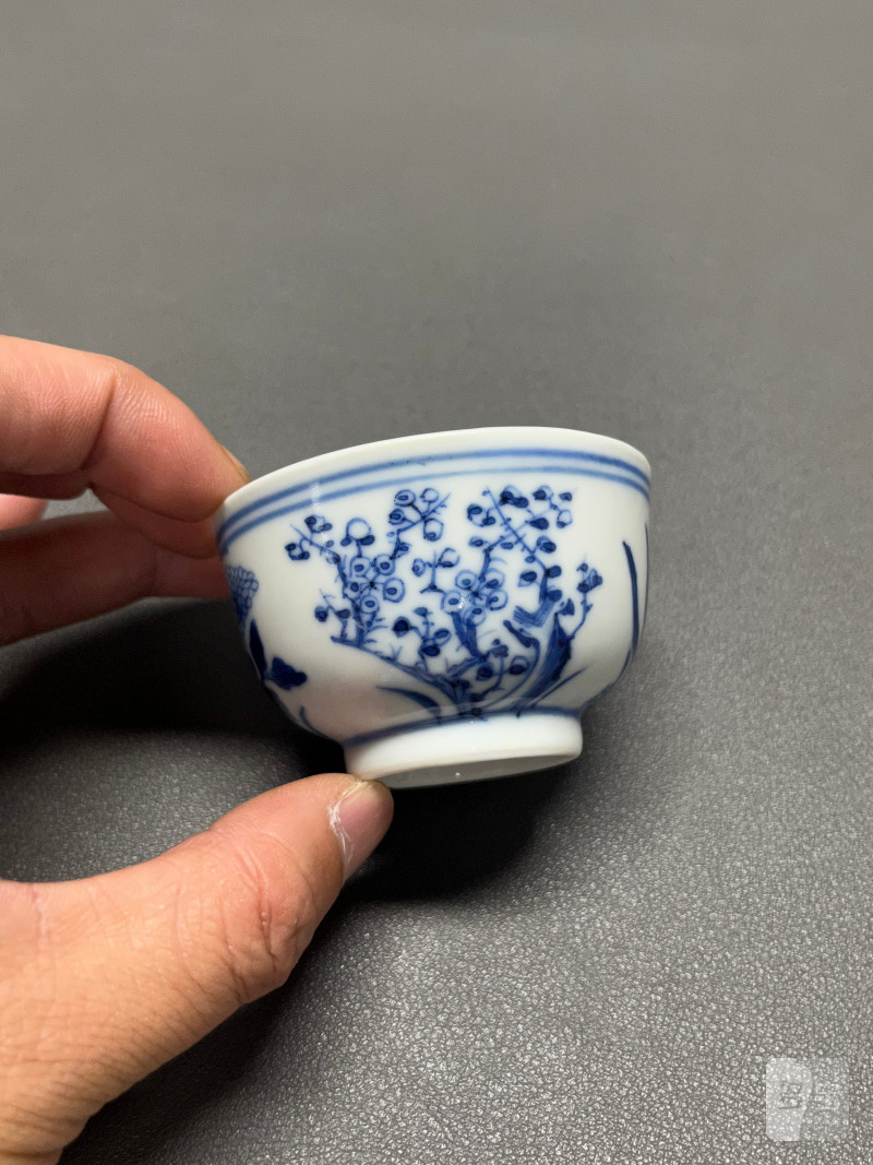 清光绪  青花外四君子内团龙纹茶圆 - 图3